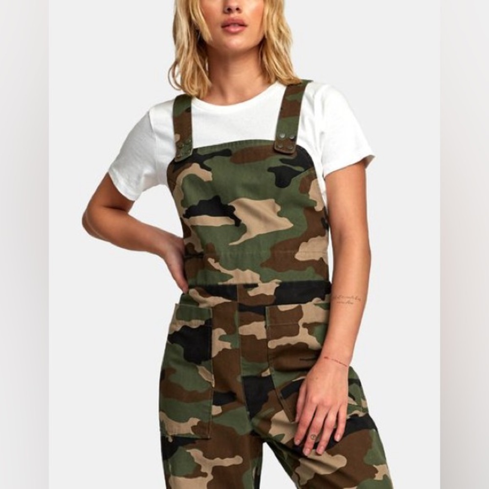 RVCA camo overalls